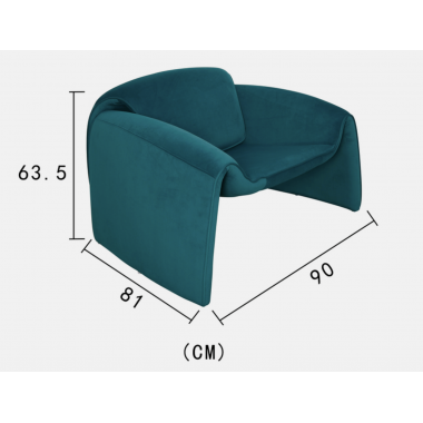 Livin Hill Fotel tapicerowany NUA morski aksamit 90cm / N78-52