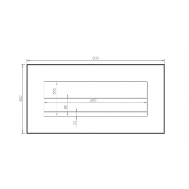 Hitze Biokominek wolnostojący RAVE 700x162x400mm / BK-06 RAVE