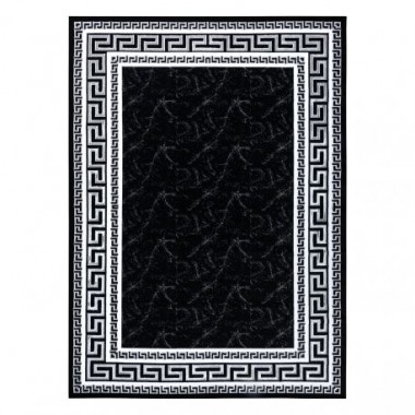 Dywan GLOSS nowoczesny 2813 87 stylowy, ramka, grecki czarny / szary 70 x 250cm