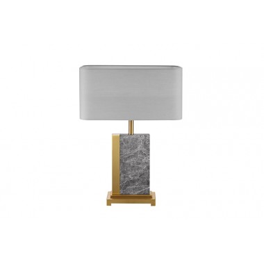 Invicta Lampa stołowa ElLEGANCIA złotoszary marmur 65cm / 43732