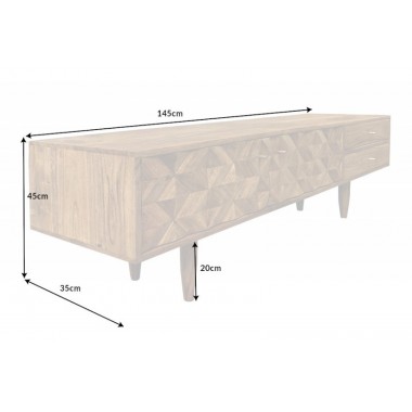 Invicta Szafka TV ALPINE miodowa akacja 145 x 45 x 35cm / 43736