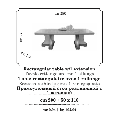 LIBERTY Włoski stół do jadalni fix 200cm / ArredoClassic