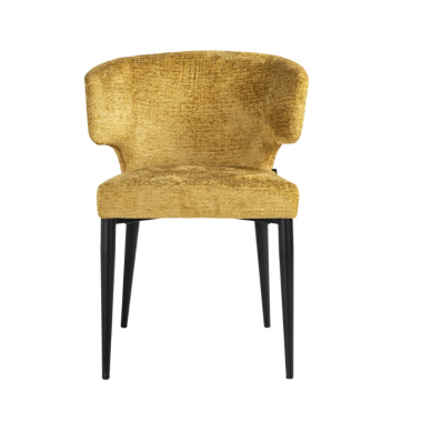 TAYLOR Krzesło tapicerowane musztardowo żółte 60cm / S4714 MUSTARD FUSION