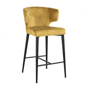 TAYLOR Krzesło barowe musztardowo żółte 51cm / S4715 MUSTARD FUSION