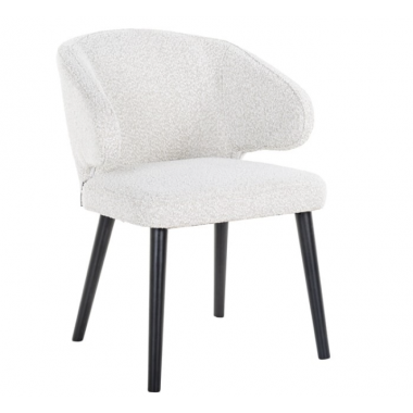 INDIGO Krzesło tapicerowane white bouclé 62cm / S4497 WHITE BOUCLÉ