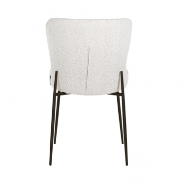 DARBY Krzesło tapicerowane white bouclé 49cm / S4509 WHITE BOUCLÉ