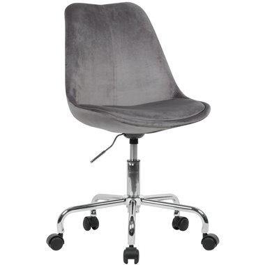 biurko  ciemny szary aksamit | Designerskie krzesło obrotowe z oparciem Krzesło robocze o maksymalnym obciążeniu 110 kg Krzesło 