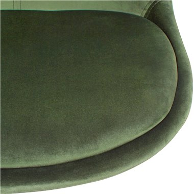 biurko  zielony aksamit | Designerskie krzesło obrotowe z oparciem Krzesło robocze o maksymalnym obciążeniu 110 kg Krzesło Shell