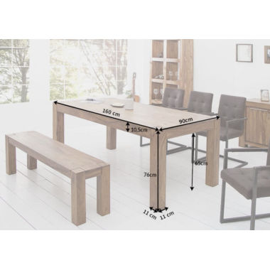 Invicta Stół drewniany MAKASSAR fix Sheesham 160 x 76 x 90cm / 39362