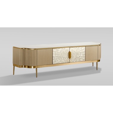 Livin Hill Stilig ST905 Komoda RTV szampańskie złoto MDF 200 x 52 x 40cm