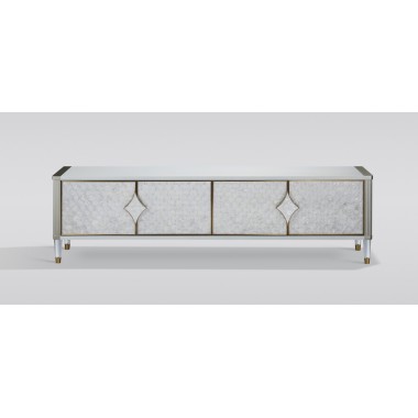 Livin Hill Stilig ST201 Komoda RTV szampańskie srebro MDF 200 x 55 x 40cm