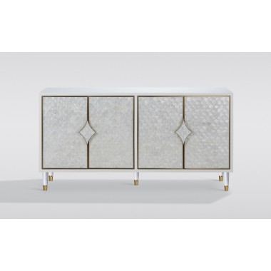 Livin Hill Stilig ST200 Komoda szampańskie srebro z naturalna muszlą 163 x 82 x 48cm