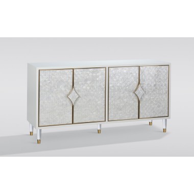 Livin Hill Stilig ST200 Komoda szampańskie srebro z naturalna muszlą 163 x 82 x 48cm