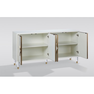 Livin Hill Stilig ST200 Komoda szampańskie srebro z naturalna muszlą 163 x 82 x 48cm