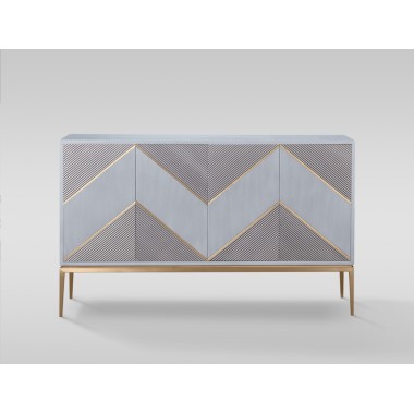 Livin Hill Stilig ST334 Komoda szara z ryflowanym frontem 150 x 90 x 40cm