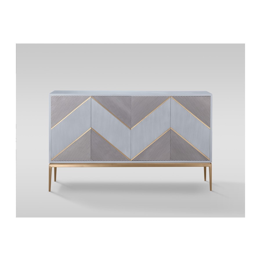 Livin Hill Stilig ST334 Komoda szara z ryflowanym frontem 150 x 90 x 40cm