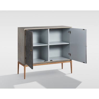 Livin Hill Stilig ST012 Komoda szara złote akcenty 100 x 90 x 40cm