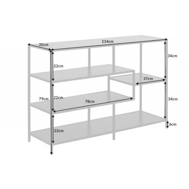 Invicta Regał SLIM LINE marmur antracyt 115 x 80cm / 44180