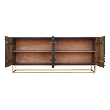 Invicta Komoda ILLUSION 3D czarno złote mango 177cm / 44320