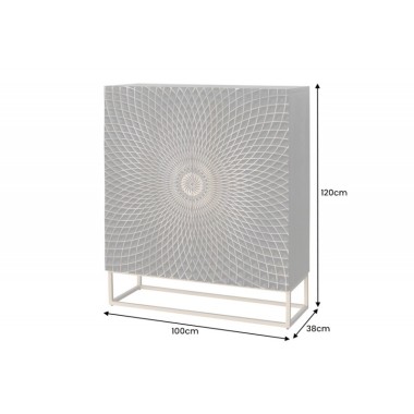 Invicta Komoda wysoka ILLUSION 3D czarno złote mango 100cm / 44321