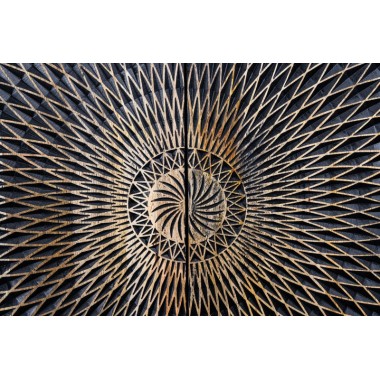 Invicta Komoda ILLUSION 3D czarno złote mango 177cm / 44320