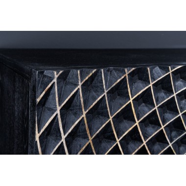 Invicta Komoda ILLUSION 3D czarno złote mango 177cm / 44320