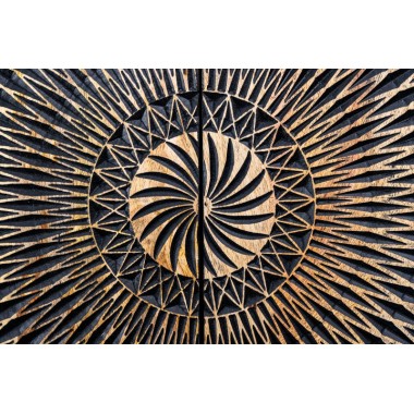 Invicta Komoda wysoka ILLUSION 3D czarno złote mango 100cm / 44321