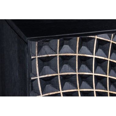Invicta Komoda wysoka ILLUSION 3D czarno złote mango 100cm / 44321