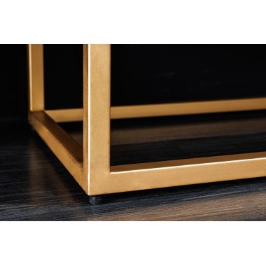 Invicta Komoda wysoka ILLUSION 3D czarno złote mango 100cm / 44321