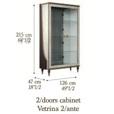 ROMANTICA Włoska Witryna 2 drzwiowa 126cm / Adora