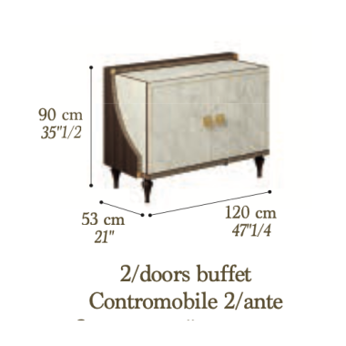 ROMANTICA Włoska Komoda 2 drzwiowa 119cm / Adora
