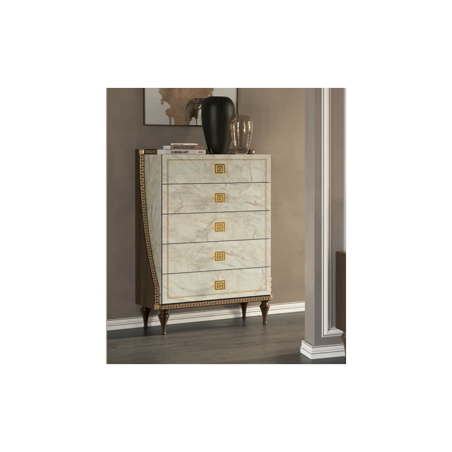 ROMANTICA Włoska Komoda 5 szuflad 133cm / Adora