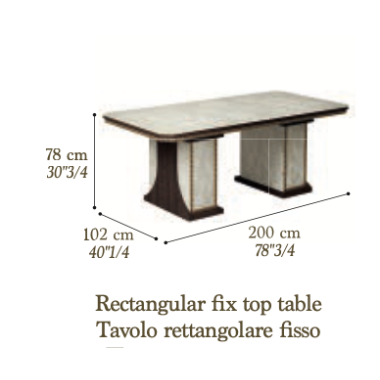 ROMANTICA Włoski Stół do jadalni fix 200 x 102 x 78cm / Adora