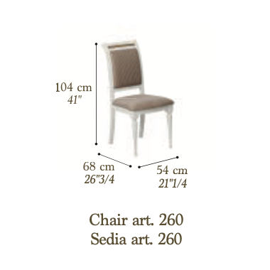 ROMANTICA Włoskie krzesło tapicerowane 54cm / Adora