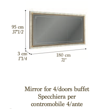 ROMANTICA Włoska Witryna 3 drzwiowa 178cm / Adora