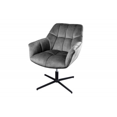 Invicta Fotel obrotowy PAPILLON obrotowy 360°szary aksamit 83 - 90cm / 44227