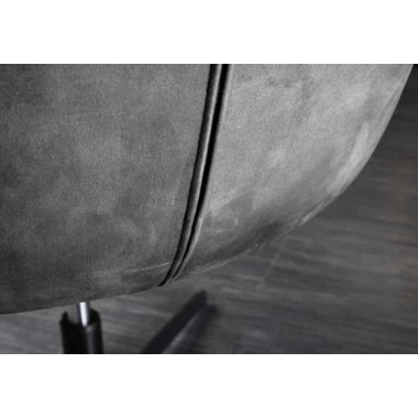 Invicta Fotel obrotowy PAPILLON obrotowy 360°szary aksamit 83 - 90cm / 44227