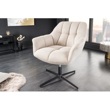 Invicta Fotel obrotowy PAPILLON obrotowy 360° szampański aksamit 83 - 90cm / 44226