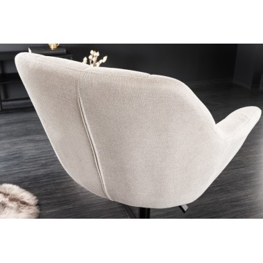 Invicta Fotel obrotowy PAPILLON obrotowy 360° szampański aksamit 83 - 90cm / 44226