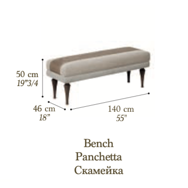ROMANTICA Włoska ława do sypialni 140 x 50 x 46 cm / Adora