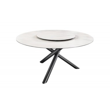 Invicta Stół do jadalni SPIN ceramiczny z białego marmuru Ø 150 x 76 cm / 44225