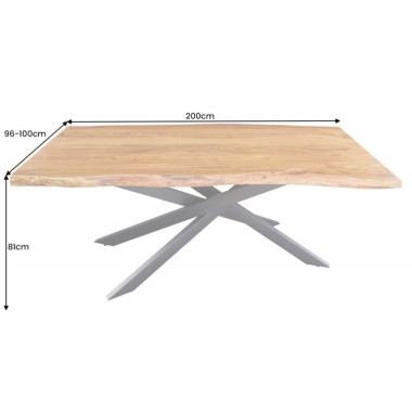 Invicta Stół do jadalni MAMMUT akacja 200 x 100 x 81cm / 43784