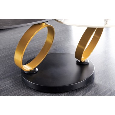 Invicta Stolik kawowy DANCING RINGS obrotowy złota rama / 44317