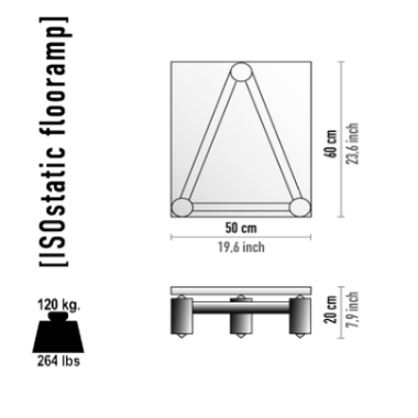 ISOstatic Półka modułowa podłogowa black chrome 20cm/h