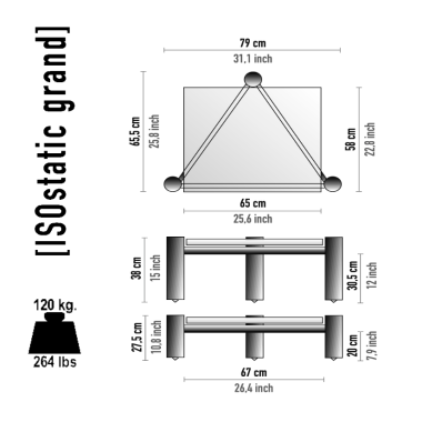 ISOstatic grand Półka modułowa black chrome 79 x 38cm/h
