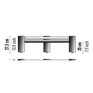 ISOstatic Półka modułowa black chrome 69 x 27.5cm/h