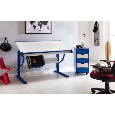 WOHNLING Biurko dziecięce MORITZ nachylenie biurka regulowane niebieskie  / SKYG