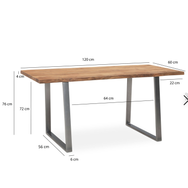 Wohnling Biurko MAMMUT akacja 120 x 60 x 76cm / WL7.266