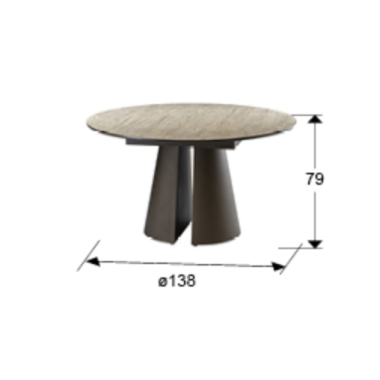 SAMARA Stół do jadalni brązowy trawertyt Ø 138 x 77cm / 497947