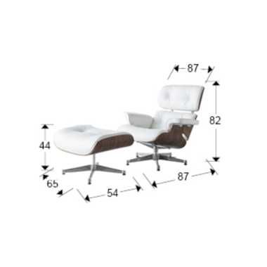 Schuller Fotel relaksacyjny z podnóżkiem EAMES 87cm / 448394